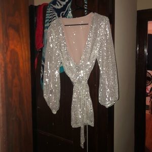 Sequin Wrap Dress